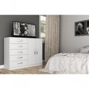 Ver imagem 1 de Cômoda Austin 2 Portas 5 Gavetas - Branco Branco