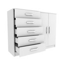 Ver imagem 4 de Cômoda Austin 2 Portas 5 Gavetas - Branco Branco