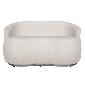 Poltrona Namoradeira Sofá Orgânico 2 Lugares Beatriz Boucle Bege Composê Calacata Cinza