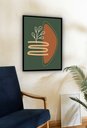 Ver imagem 2 de Quadro Decorativo Abstrato Ramo Verde - 70x50cm:moldura Preta