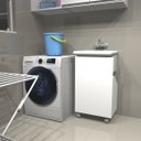 Ver imagem 7 de Encaixe para Lavanderia Multiuso com Rodinhas Armário Nicho Embutir Gabinete Tanque sem Perfil