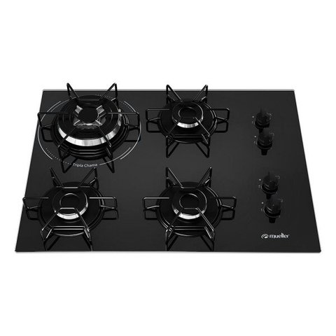 Cooktop 4 Bocas Mueller com Queimador Tripla Chama Bivolt Mcg134Bg1