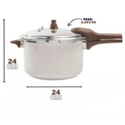 Panela de Pressão 24 cm 6,8L Revestimento Cerâmico Fundo de Indução Linha Ceramic Life Pressure VANI - 6