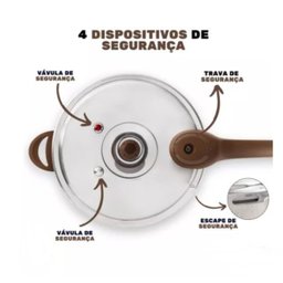 Panela de Pressão 24 cm 6,8L Revestimento Cerâmico Fundo de Indução Linha Ceramic Life Pressure VANI - 7