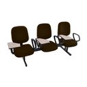 Ver imagem 1 de Cadeira em Longarina com Prancheta Linha Blenda Marrom