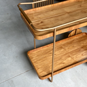 Ver imagem 3 de Carrinho Bar Estilo Industrial Moderno e Grande - Madeira Maciça