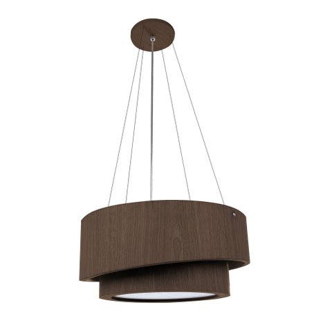 Pendente Doble Redondo 60cm - 5 Luzes Adrilustres Imbuia