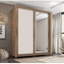 Ver imagem 2 de Guarda Roupa Flex 2 Portas de correr 4 Gavetas Zurique - Lanza:Noce Bronze c/Espelho
