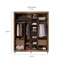 Ver imagem 4 de Guarda Roupa Flex 2 Portas de correr 4 Gavetas Zurique - Lanza:Noce Bronze c/Espelho
