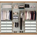 Ver imagem 2 de Guarda Roupa Casal 3 Pts Espelhadas 8 Gavetas Branco