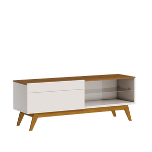 Rack para TV até 55 polegadas 146 cm 2 gavetas Classic Pés em Madeira Maciça