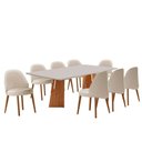 Ver imagem 2 de Sala de Jantar Mesa Florida 220cm Tampo Laqueado com Vidro e 8 Cadeiras Suiça