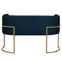 Ver imagem 2 de Namoradeira 2 Lugares Decorativa Luana Base Gold Veludo Azul Marinho - Montanaris Decor Md Montanari