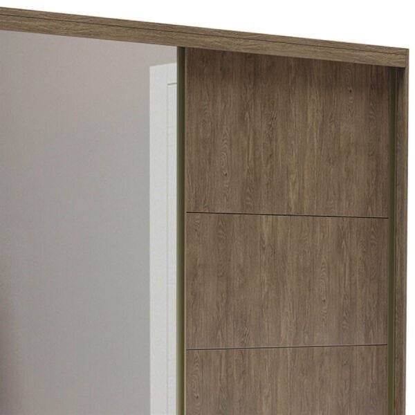 Guarda-Roupa Blima 207cm com 2 Portas de Correr com Espelho 100% MDF Ébano - 3