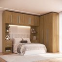 Ver imagem 1 de Quarto Modulado 100% MDF 5 Peças Mesa de Cabeceira Direita e Esquerda 9 Portas e 4 Gavetas Integrato