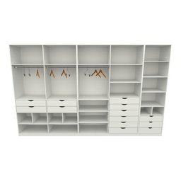 Kit Closet Armário Colmeia Roupeiro Cabideiro M54 100% Mdf - Branco - 2