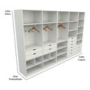 Ver imagem 1 de Kit Closet Armário Colmeia Roupeiro Cabideiro M54 100% Mdf - Branco