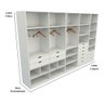 Kit Closet Armário Colmeia Roupeiro Cabideiro M54 100% Mdf - Branco - 1