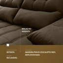 Ver mais imagens de Sofá Retrátil/Reclinável Verona 2,00m Suede Velut Bege c/ Molas no Assento - King House