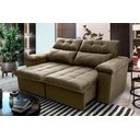 Ver imagem 2 de Sofá Retrátil/Reclinável Verona 2,00m Suede Velut Bege c/ Molas no Assento - King House