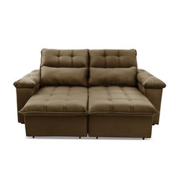 Sofá Retrátil/Reclinável Verona 2,00m Suede Velut Bege c/ Molas no Assento - King House - 5