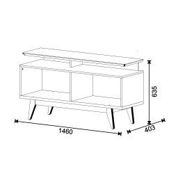 Rack para TV até 55 polegadas 146 cm 2 gavetas Classic Pés em Madeira Maciça - 3