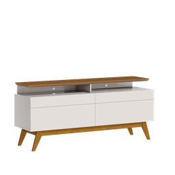 Rack para TV até 55 polegadas 146 cm 2 gavetas Classic Pés em Madeira Maciça - 2