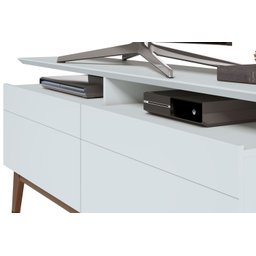 Rack para TV até 55 polegadas 146 cm 2 gavetas Classic Pés em Madeira Maciça - 5