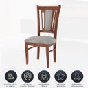 Ver imagem 3 de Kit 8 Cadeiras Estofada Munike 50 x 102 Cm Madeira Maciça Imbuia Linho Cinza L55 - RMI