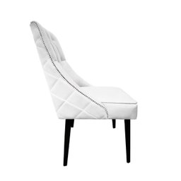 Cadeira De Jantar Bela Capitone Suede Branco com Tachas - 2