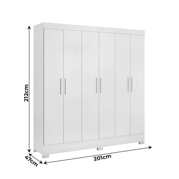 Guarda-Roupa Flatis com 6 Portas Branco Dst - 7