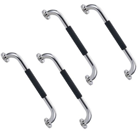 Barra de Apoio 30cm Inox Suporte Antiderrapante Kit 4 Unidades Banheiro Box Idoso Cadeirante Criança