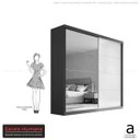 Ver mais imagens de Guarda-Roupa Noronha 219cm com 1 Porta Espelhada 100% MDF Nozes/Areia