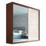 Guarda-Roupa Noronha 219cm com 1 Porta Espelhada 100% MDF Nozes/Areia - 1