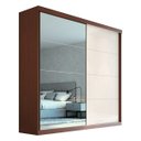 Ver imagem 1 de Guarda-Roupa Noronha 219cm com 1 Porta Espelhada 100% MDF Nozes/Areia