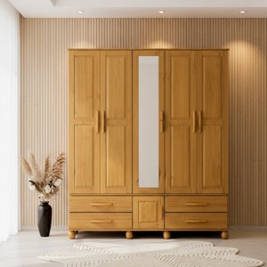 Guarda-roupa Madeira 5 Portas 4 Gavetas Pollux