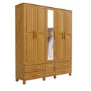 Ver imagem 2 de Guarda-Roupa Madeira 5 Portas 4 Gavetas Pollux Marrom/Nogueira