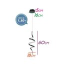 Ver imagem 2 de Pendente Worm LED Integrado 30w Quality Pd1427 Preto St1897
