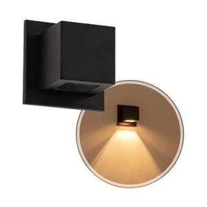 Arandela Box Cubo Pequena 1 Facho PRETO Parede Muro St1319