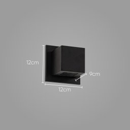 Arandela Box Cubo Pequena 1 Facho PRETO Parede Muro St1319 - 2