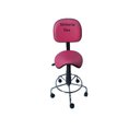 Ver imagem 1 de Cadeira Sela Secretaria Estética para Manicure Tatuador Dentista Base Cromada Corano Pink