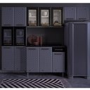 Ver imagem 3 de Armário de Cozinha Aéreo de Aço 3 Portas com Vidro 105cm Multimóveis Cr20359 Branco-preto