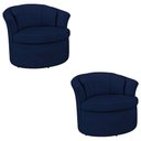 Ver imagem 1 de Kit 2 Poltronas Decorativas com Sapata de Plástico Granada Veludo Azul Marinho - Gran Belo