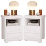Kit 2 Mesas de Cabeceira 2 Gavetas Lóquio 100% Mdf - Casa Chick Branco - 1