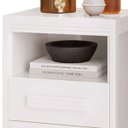 Ver imagem 2 de Kit 2 Mesas de Cabeceira 2 Gavetas Lóquio 100% Mdf - Casa Chick Branco
