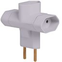Ver imagem 1 de Pino Bipolar 3 Saídas Tipo “t” 2p 10a 250volts Cinza - 1213 - Ilumi Plug 3 Saidas Tipo T 2p 10a 250v