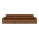 Ver imagem 6 de Sofá Retrátil 5 Lugares 344cm 3 Módulos Nero Usb Couro Caramelo Manchado G52 - Gran Belo