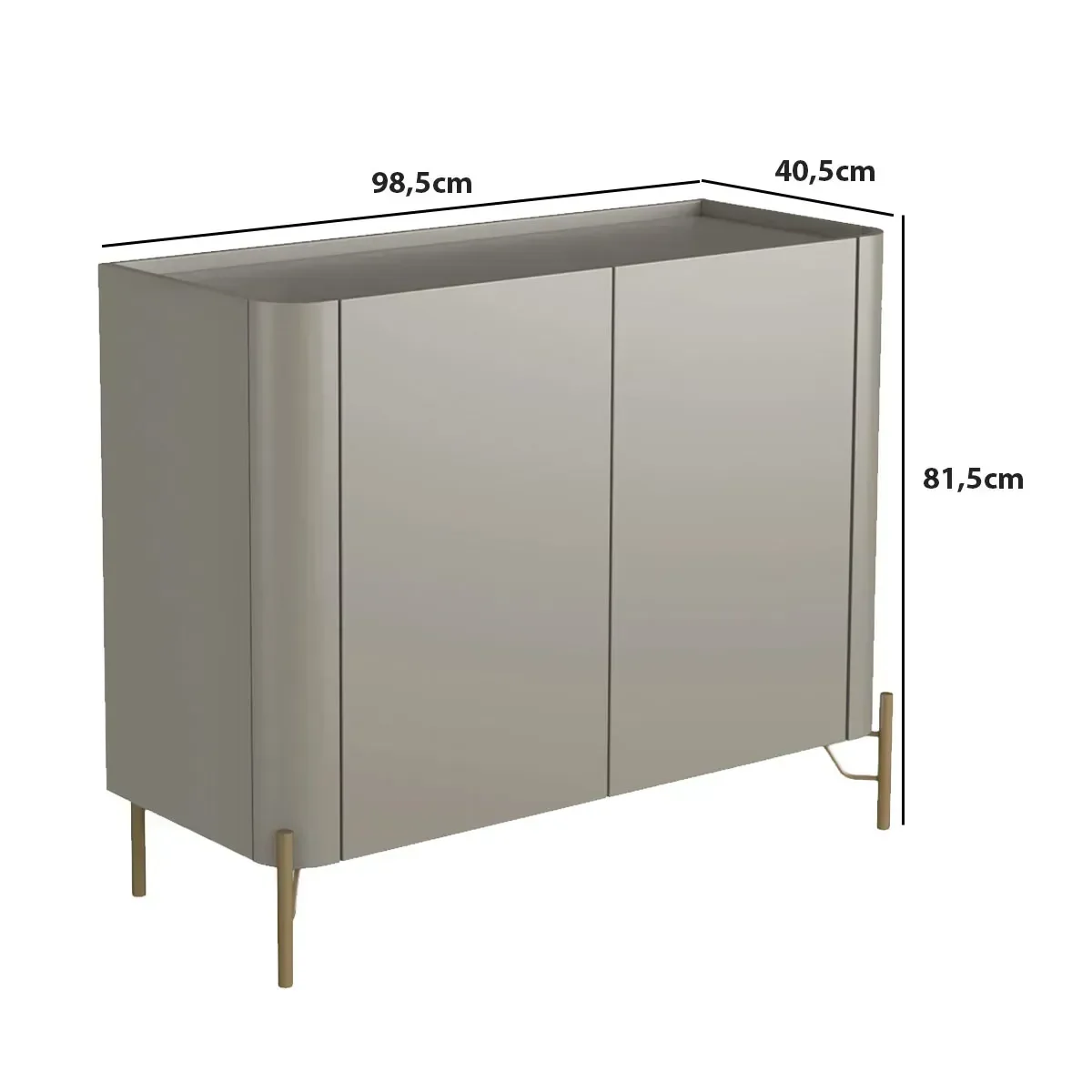 Ver imagem 4 de Buffet Mdf com Gaveta e Porta Lisa L98,5 X A81,5cm Grigio/dourado F830l