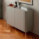 Ver imagem 1 de Buffet Mdf com Gaveta e Porta Lisa L98,5 X A81,5cm Grigio/dourado F830l