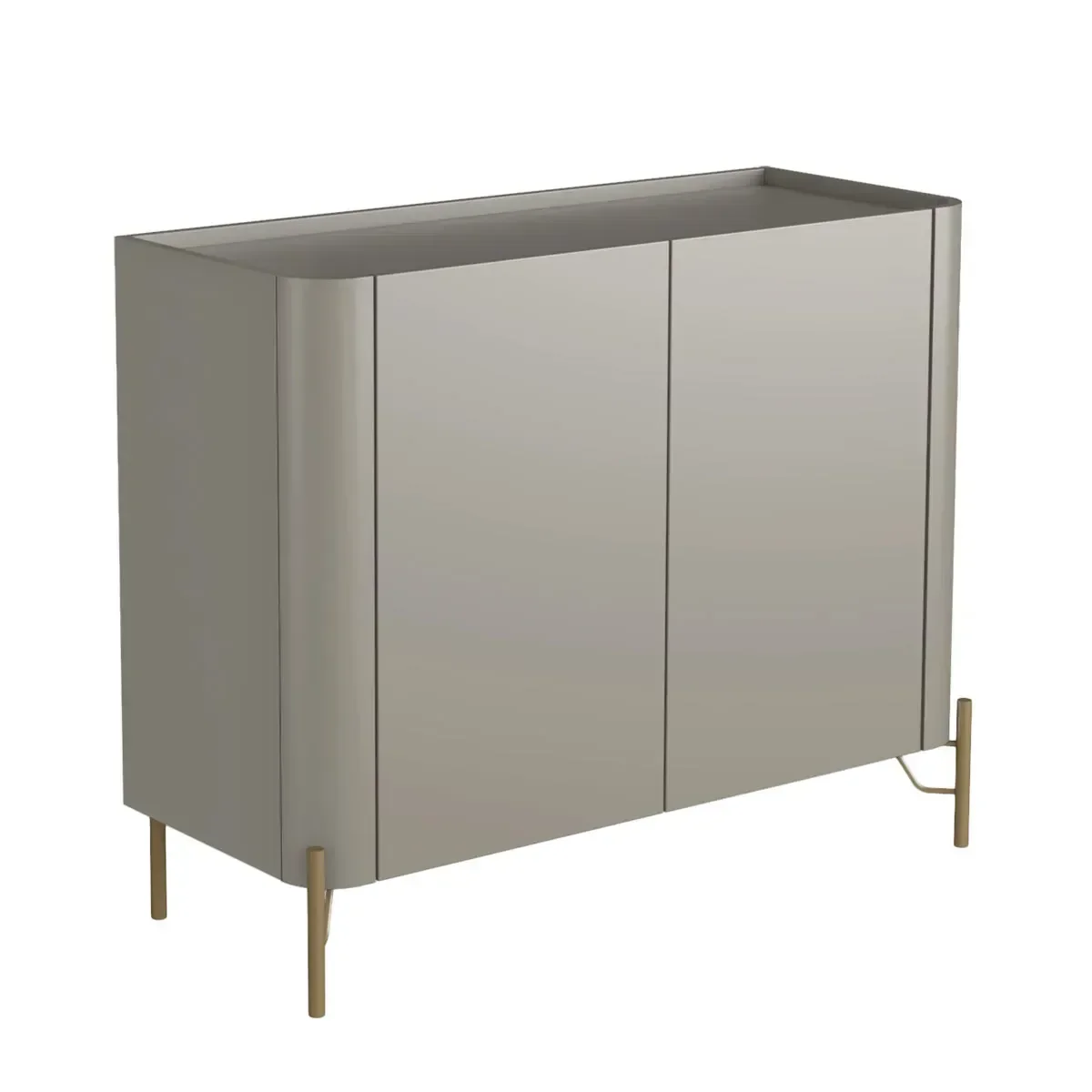 Ver imagem 2 de Buffet Mdf com Gaveta e Porta Lisa L98,5 X A81,5cm Grigio/dourado F830l